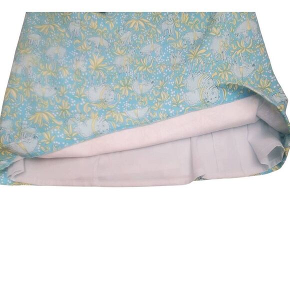 Brooks Brothers Cotton Vintage Style Lamb Print Blue Green Shift Dress Size 4 - Picture 5 of 10